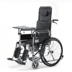 高靠背全躺带坐便餐桌板多功能轮椅